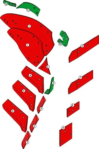 Explosionszeichnung Kverneland Pflugkörper Typ 3